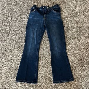Girls Dark Blue Flared Jeans